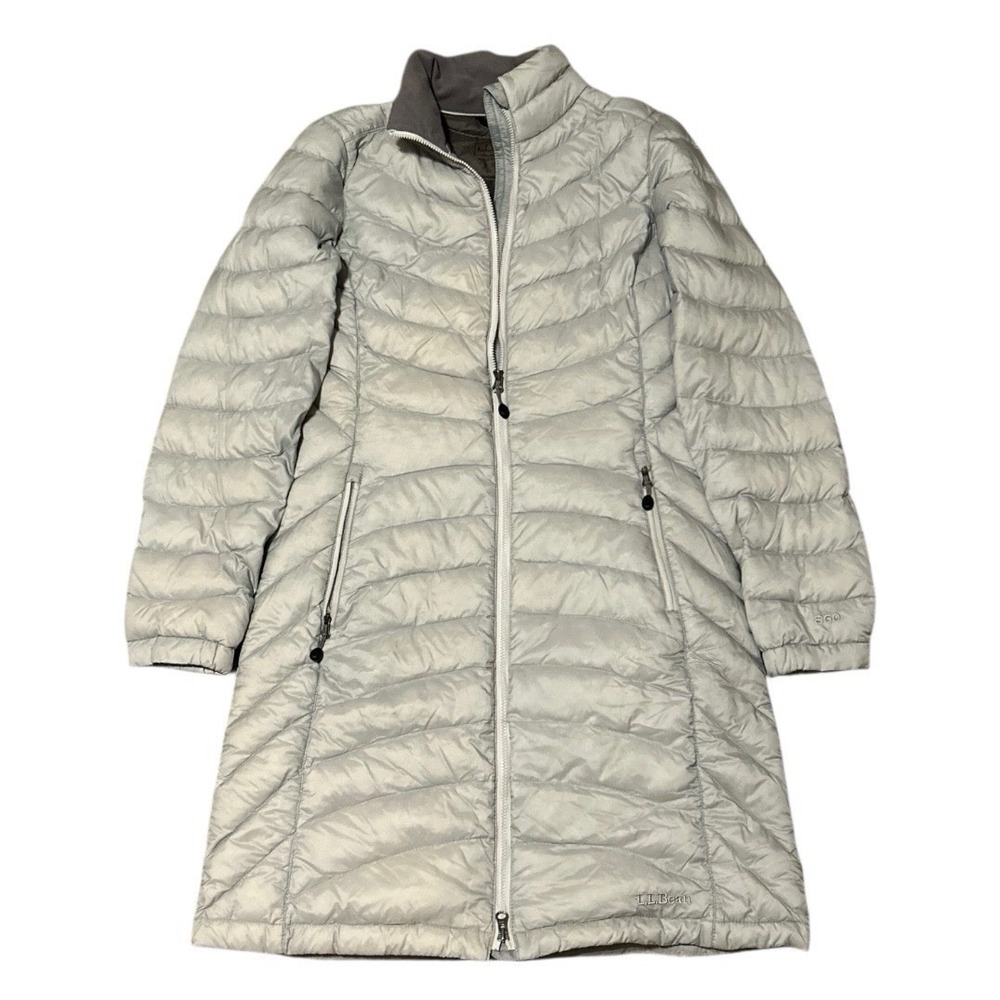 LL BEAN Gray WOMEN'S ULTRALIGHT 850 DOWN COAT Stowaway Size Small Reg